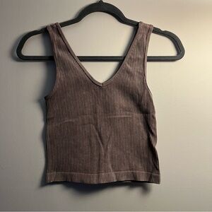 Ribbed Mauve Tank Top